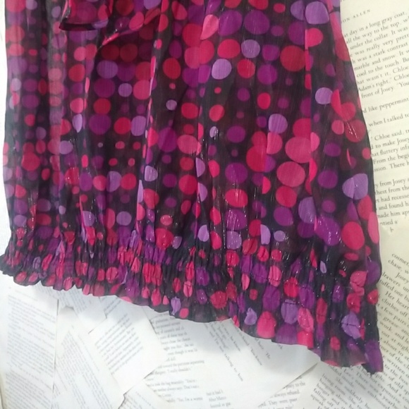 The Limited Polka Dot Sheer Top w/ Bow M EUC - Picture 3 of 7